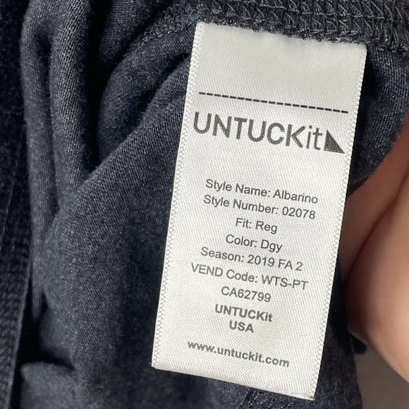 UNTUCKit Mens Size XXL 2XL Blue/Grey Albarino Long Sleeve Henley Shirt - Picture 3 of 12